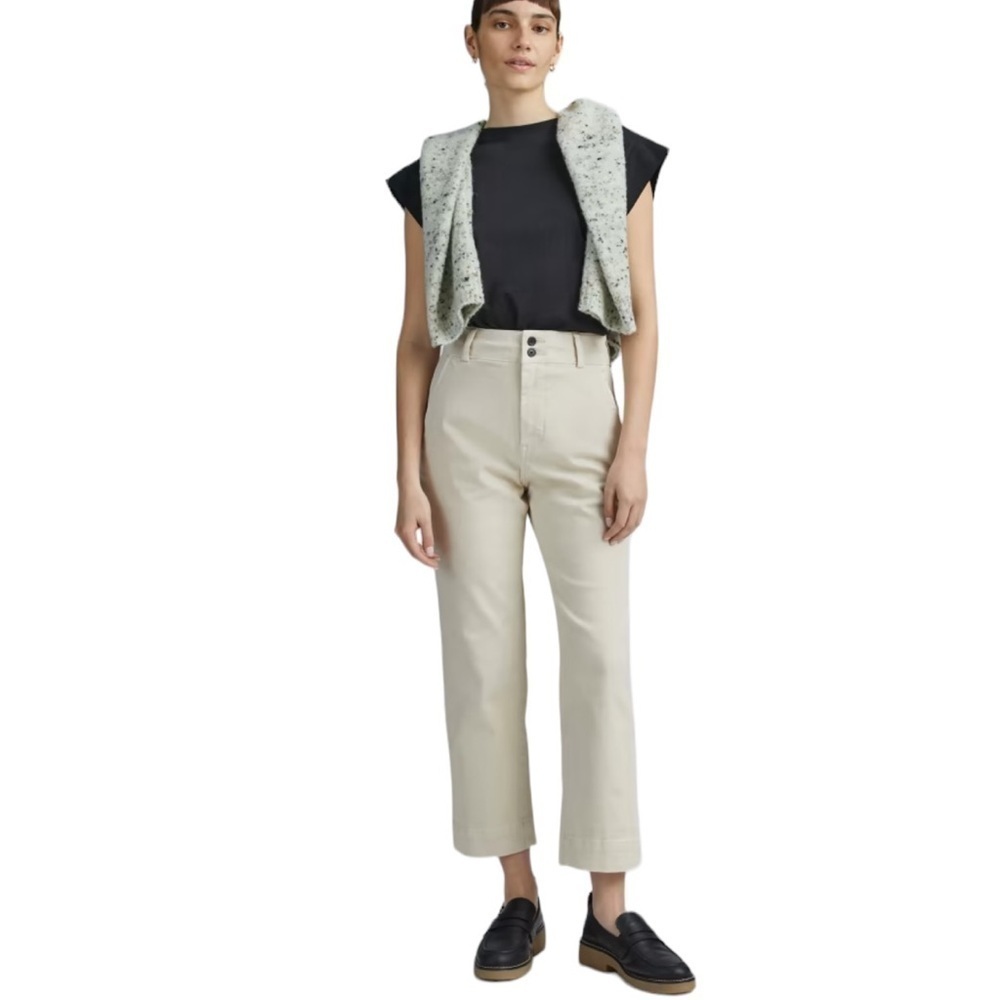NEW EVERLANE The Organic Straight-leg Pant in Pumice Stone‎ Twill Size 8